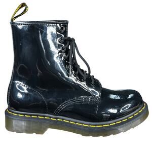 Dr. Martens Women’s 1460 Pascal Glossy Black Combat Boot Size US 8